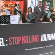 À Bruxelles, les journalistes en deuil crient stop : Israël, arrête de tuer les journalistes à Gaza